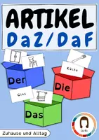Vorschau - Stationenlernen - Wortschatz Zuhause und Alltag - der, die, das | DaZ / DaF - Deckblatt