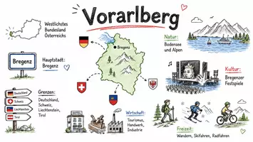Vorschau - Arbeitsblätter - AB mit Fragen zum Thema "Vorarlberg" + Lösungsblatt + Infografik - Seite 1