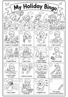 Vorschau - Arbeitsblätter - My Holiday Bingo – Englisch Ferien-Bingo für die Grundschule (Klasse 1-4) - Seite 1