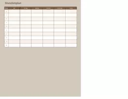 Vorschau - Lehrpläne/Lehrermaterial - Stundenplan Excel - Seite 1