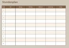 Vorschau - Lehrpläne/Lehrermaterial - Stundenplan Excel - Deckblatt