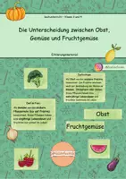 Vorschau - Präsentationen/Tafelbilder - Erklärmaterial zur Unterscheidung zwischen Obst, Gemüse und Fruchtgemüse - Deckblatt