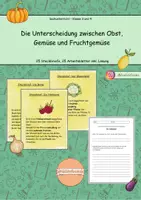 Vorschau - Arbeitsblätter - Arbeitsblätter und Steckbriefe zur Unterscheidung von Obst, Gemüse und Fruchtgemüse - Deckblatt