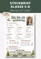 Vorschau - Arbeitsblätter - Steckbrief Klasse 5 6 7 8 | Das bin ich Steckbrief | Vorlage Kennenlernen neue Klasse 5-8 | Sek I - Deckblatt