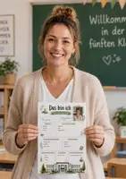 Vorschau - Arbeitsblätter - Steckbrief Lehrer & Lehrerin "Das bin ich" | Steckbriefvorlage Schulstart Sek I | Lehrkraft Kennenlernen Schuljahresstart - Seite 1