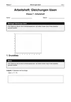 Vorschau - Arbeitsblätter - Arbeitsheft Gleichungen lösen - Deckblatt