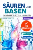 Vorschau - Arbeitsblätter - Säuren und Basen Chemie Arbeitsheft PLUS Lernposter - Deckblatt