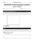 Vorschau - Arbeitsblätter - Arbeitsheft Funktionsgraphen zeichnen - Deckblatt