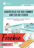 Vorschau - Arbeitsblätter - Baderegeln für den Sommer und für die Ferien: Spielerische Arbeitsblätter und farbige Regelkarten für die Klassen 1 bis 4 - Deckblatt