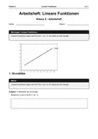 Vorschau - Arbeitsblätter - Arbeitsheft Lineare Funktionen - Deckblatt