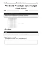 Vorschau - Arbeitsblätter - Arbeitsheft Prozentuale Veränderungen - Deckblatt