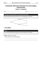 Vorschau - Arbeitsblätter - Arbeitsheft Wahrscheinlichkeiten bei mehrstufigen Experimenten - Deckblatt