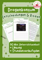 Vorschau - Stundenentwürfe - Drogenkonsum | Ethik - Klasse 7-9. + Stundenverlaufsplan - Deckblatt