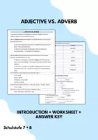 Vorschau - Arbeitsblätter - Adjective or Adverb Merkblatt + Worksheet - Deckblatt