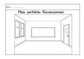 Vorschau - Mal- und Bastelvorlagen - Mein perfektes Klassenzimmer: Malvorlage für die Grundschule! - Deckblatt