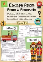 Vorschau - Arbeitsblätter - Escape Room: Feuer und Feuerwehr (Klasse 3-4) - Deckblatt
