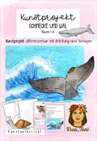 Vorschau - Mal- und Bastelvorlagen - Sommer Kunst Wal und Schnecke – Meer, Welle & Ölpastellkreide gestalten (Kunst Klasse 1, 2, 3, 4) - Deckblatt