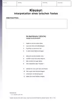 Vorschau - Klassenarbeiten - Klausur Deutsch Oberstufe – Romantik: Joseph von Eichendorff „Die Nachtblume“ | Erwartungshorizont & Bewertungsraster - Seite 3