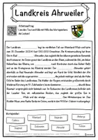 Vorschau - Unterrichtsreihen - Landkreis Ahrweiler Lückentext mit Wortspeicher Hörverstehen und Suchsel - Seite 1