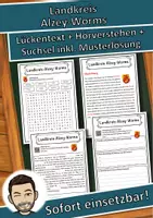 Vorschau - Unterrichtsreihen - Landkreis Alzey-Worms Lückentext mit Wortspeicher Hörverstehen und Suchsel - Deckblatt
