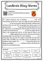 Vorschau - Unterrichtsreihen - Landkreis Alzey-Worms Lückentext mit Wortspeicher Hörverstehen und Suchsel - Seite 1