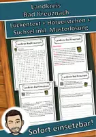 Vorschau - Unterrichtsreihen - Landkreis Bad Kreuznach Lückentext mit Wortspeicher Hörverstehen und Suchsel - Deckblatt