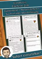 Vorschau - Unterrichtsreihen - Landkreis Cochem-Zell Lückentext mit Wortspeicher Hörverstehen und Suchsel - Deckblatt
