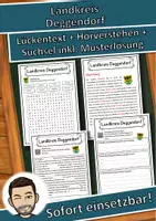 Vorschau - Unterrichtsreihen - Landkreis Deggendorf Lückentext mit Wortspeicher Hörverstehen und Suchsel - Deckblatt
