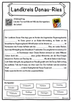 Vorschau - Unterrichtsreihen - Landkreis Donau-Ries Lückentext mit Wortspeicher Hörverstehen und Suchsel - Seite 1