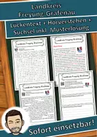 Vorschau - Unterrichtsreihen - Landkreis Freyung-Grafenau Lückentext mit Wortspeicher Hörverstehen und Suchsel - Deckblatt