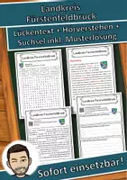 Vorschau - Unterrichtsreihen - Landkreis Fürstenfeldbruck Lückentext mit Wortspeicher Hörverstehen und Suchsel - Deckblatt