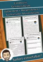 Vorschau - Unterrichtsreihen - Landkreis Germersheim Lückentext mit Wortspeicher Hörverstehen und Suchsel - Deckblatt