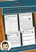 Vorschau - Unterrichtsreihen - Landkreis Kitzingen Lückentext mit Wortspeicher Hörverstehen und Suchsel - Deckblatt