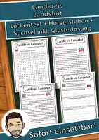 Vorschau - Unterrichtsreihen - Landkreis Landshut Lückentext mit Wortspeicher Hörverstehen und Suchsel - Deckblatt