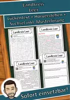 Vorschau - Unterrichtsreihen - Landkreis Leer Lückentext mit Wortspeicher Hörverstehen und Suchsel - Deckblatt