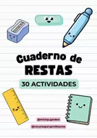 Vista previa - Hojas de trabajo - Cuaderno de Restas (30 actividades) - Portada