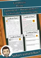 Vorschau - Unterrichtsreihen - Landkreis Peine Lückentext mit Wortspeicher Hörverstehen und Suchsel - Deckblatt