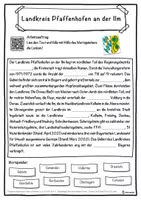Vorschau - Unterrichtsreihen - Landkreis Pfaffenhofen an der Ilm Lückentext mit Wortspeicher Hörverstehen und Suchsel - Seite 1
