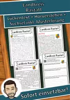 Vorschau - Unterrichtsreihen - Landkreis Rastatt Lückentext mit Wortspeicher Hörverstehen und Suchsel - Deckblatt