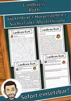 Vorschau - Unterrichtsreihen - Landkreis Roth Lückentext mit Wortspeicher Hörverstehen und Suchsel - Deckblatt