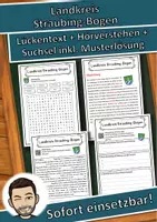 Vorschau - Unterrichtsreihen - Landkreis Straubing-Bogen Lückentext mit Wortspeicher Hörverstehen und Suchsel - Deckblatt