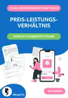 Vorschau - Arbeitsblätter - Preis-Leistungs-Verhältnis - Komplette Unterrichtsstunde - Deckblatt