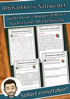 Vorschau - Unterrichtsreihen - Altmarkkreis Salzwedel Lückentext mit Wortspeicher Hörverstehen und Suchsel - Deckblatt
