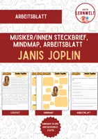 Vorschau - Arbeitsblätter - Musiker/innen aus den 1960ern: Janis Joplin - Deckblatt