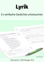 Vorschau - Arbeitsblätter - 5 einfache Gedichte untersuchen, Deutsch/LRS - Kl. 4-6, Haupt, Real- und Gesamtschule - Deckblatt