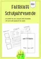 Vorschau - Mal- und Bastelvorlagen - Mini-Lapbook zum Schuljahresende - Reflektieren, Rückblick & Ausblick - Deckblatt
