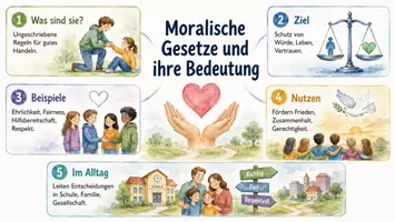 Vorschau - Arbeitsblätter - Arbeitsblatt "Moralische Gesetze und ihre Bedeutung" + interaktive Lösung & MP3 + Infografik - Seite 2