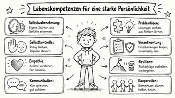 Vorschau - Arbeitsblätter - Arbeitsblatt "Lebenskompetenzen für eine starke Persönlichkeit" + interaktive Lösung & MP3 + Infografik - Seite 2