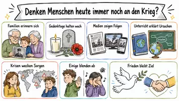 Vorschau - Arbeitsblätter - Arbeitsblätter zum Thema "Denken Menschen heute immer noch an den Krieg?" + Lösung & MP3 + Infografik - Seite 3