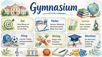 Vorschau - Arbeitsblätter - Arbeitsblätter zum Thema "Gymnasium" (Lückentext, Hörverstehen) + Lösung & MP3 + Infografik - Seite 3